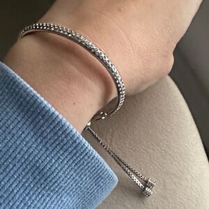 Bling Silver Tone Slider Lariat Bracelet